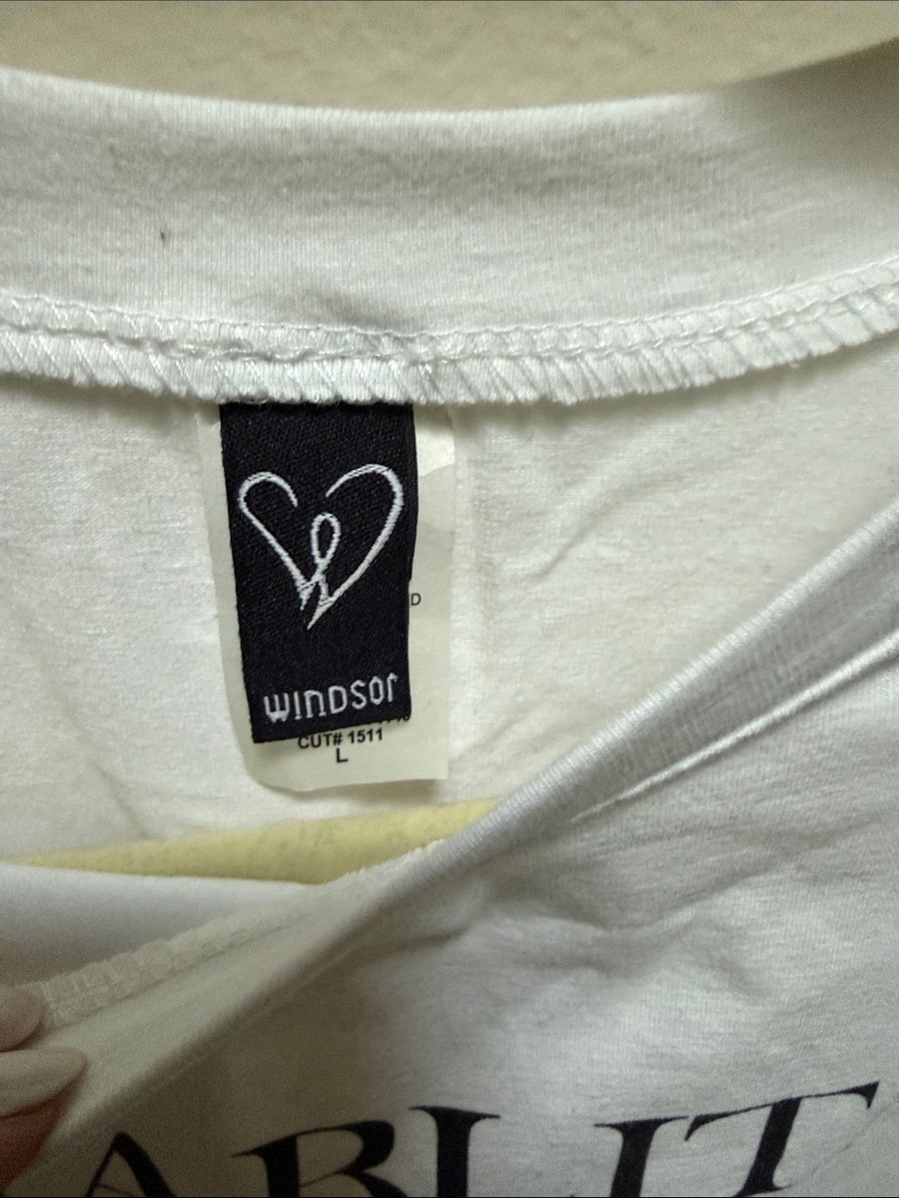 Windsor White Graphic Tee with Black Tag Detail - Picture 2 of 3